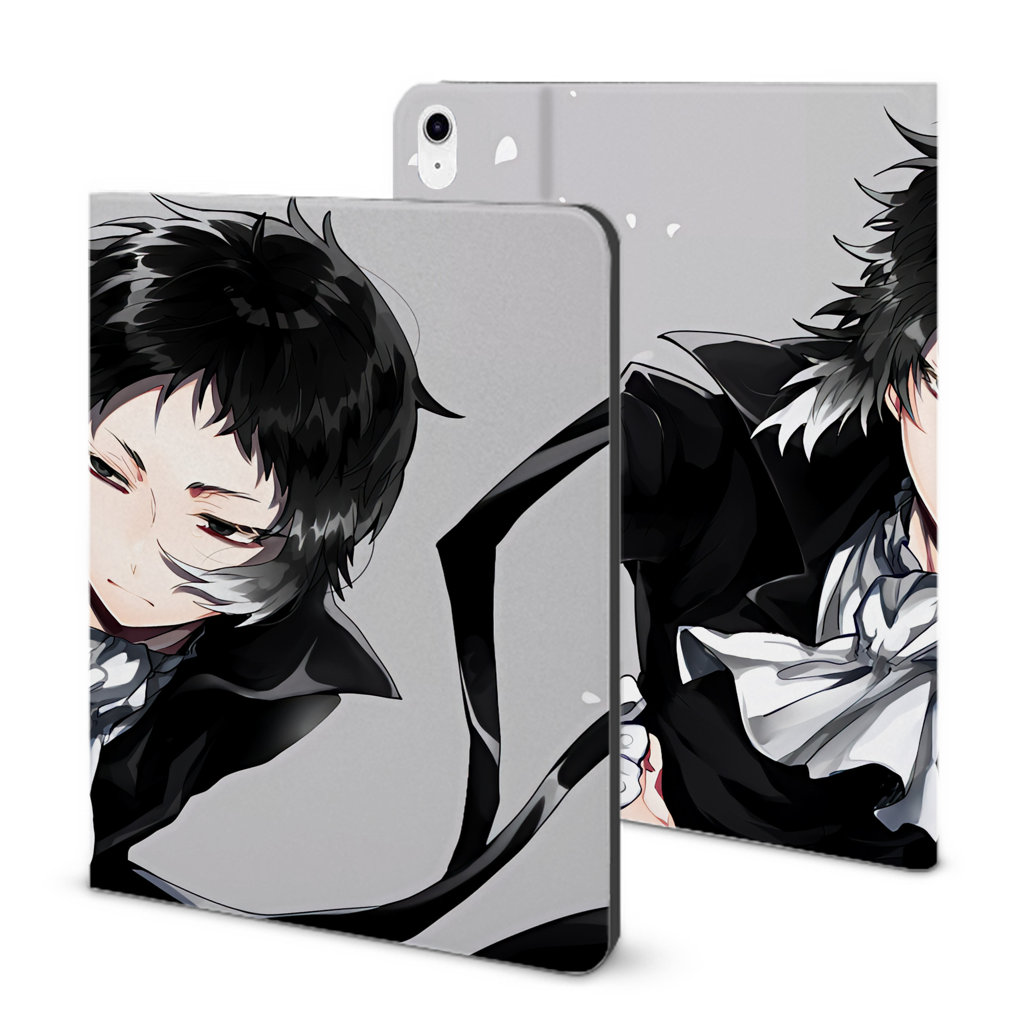 （画像用） 文豪ストレイドッグス Bungo Stray Dogs IPad ケース ブック型 PUレザー TPU 耐衝撃 軽量 薄型 ペン収納なし 全面保護 IPad 各モデル対応